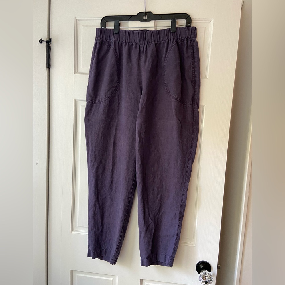 Genova notPERFECTLINEN Tapered Pants in Eggplant